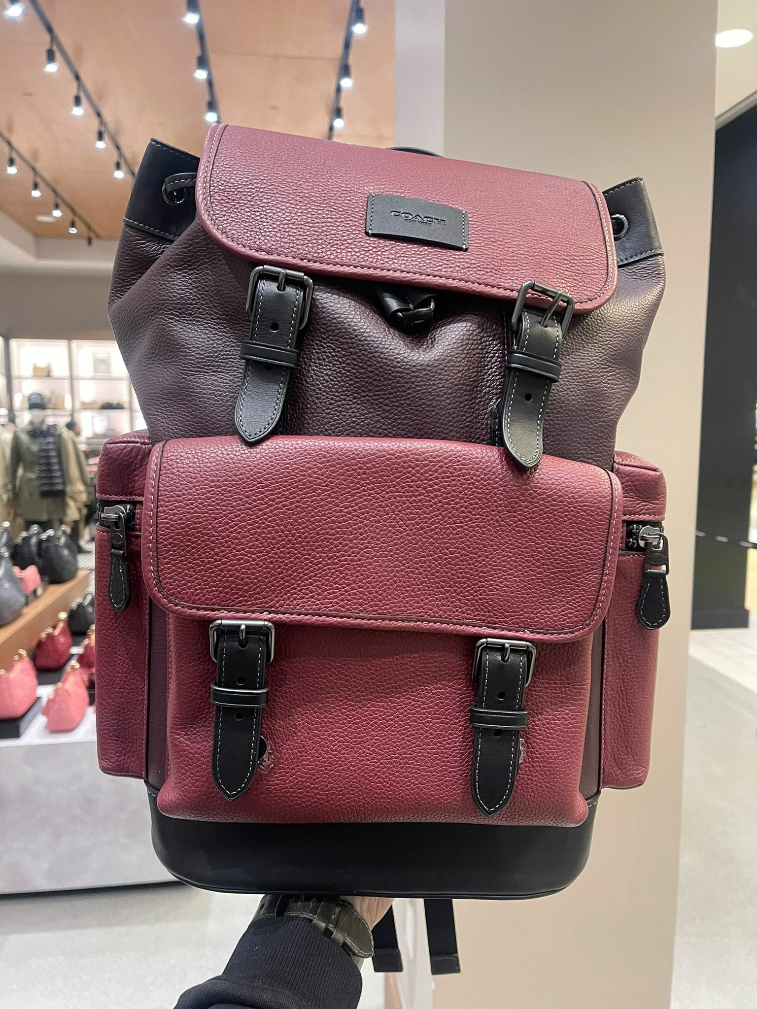 Coach Sprint Backpack In Colorblock (Wine)