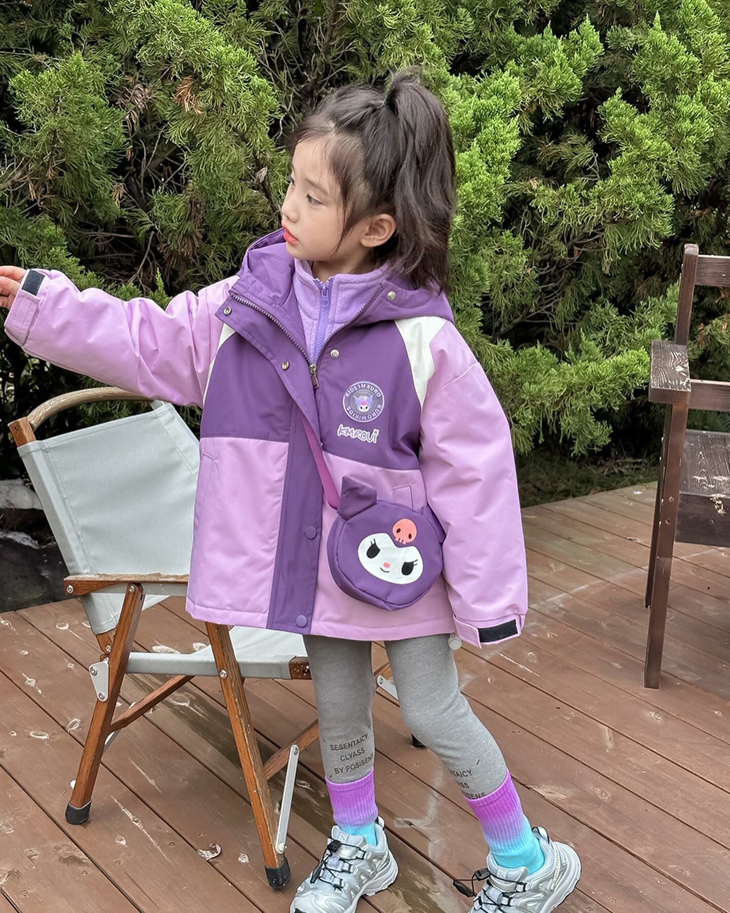 許願款庫洛米防水夾棉外套/庫洛米紫毛毛內裡夾克外套