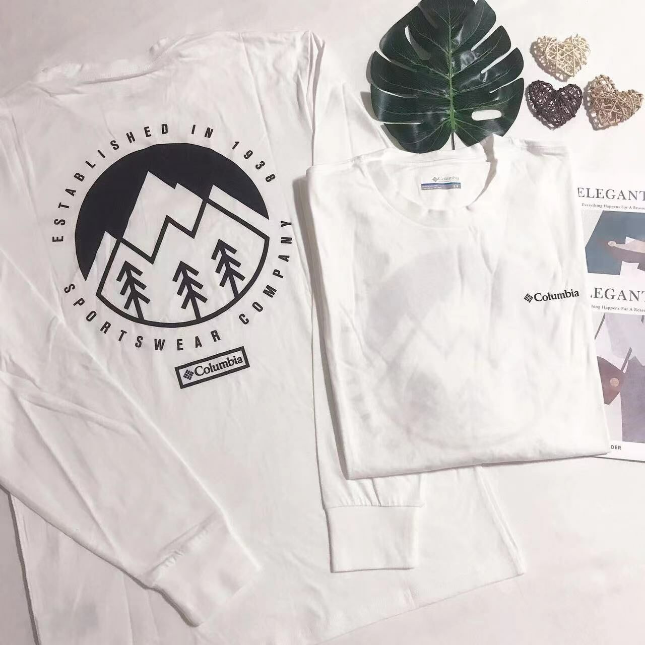 COLUMBIA BACK PRINT LS TEE