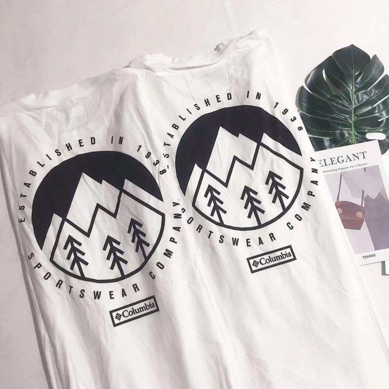 COLUMBIA BACK PRINT LS TEE