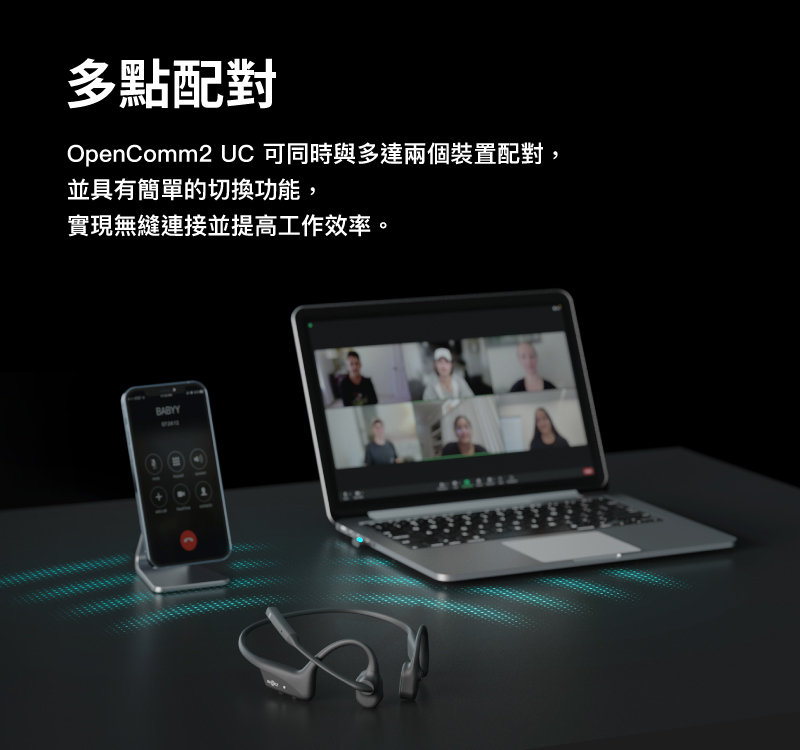 新品上市【SHOKZ】OPENCOMM2 C110 骨傳導藍牙通訊耳機