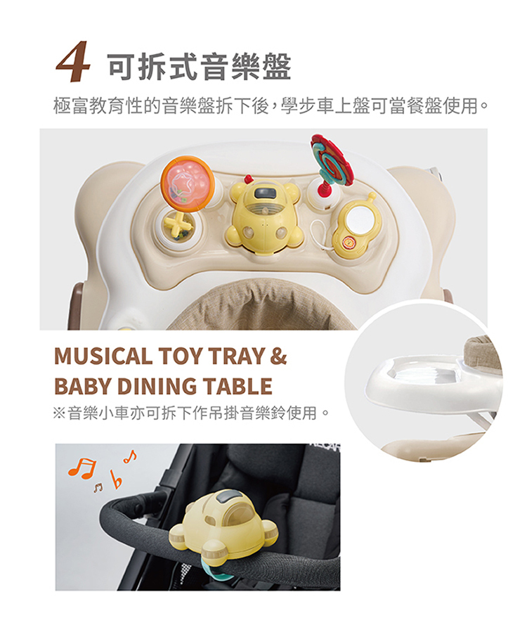 法國 BeBe de Luxe 五合一多功能學步車