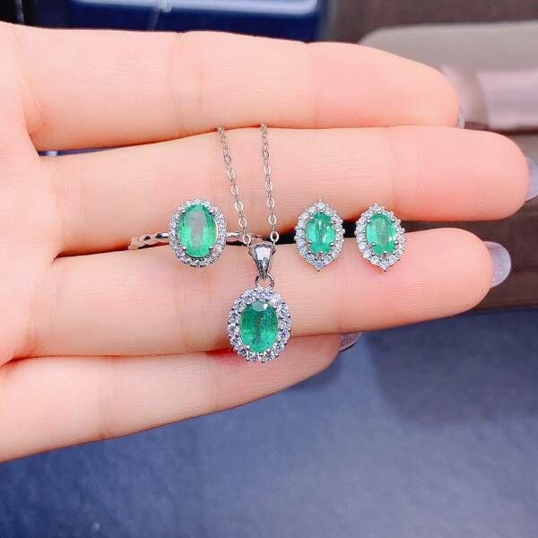 純天然哥倫比亞祖母綠 3套組