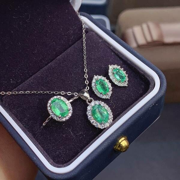 純天然哥倫比亞祖母綠 3套組