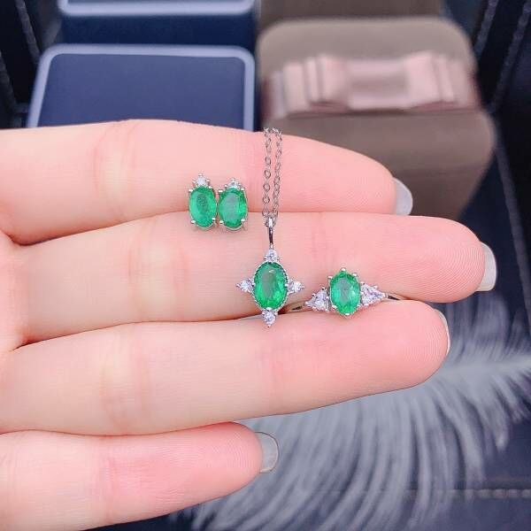 純天然哥倫比亞祖母綠 套組