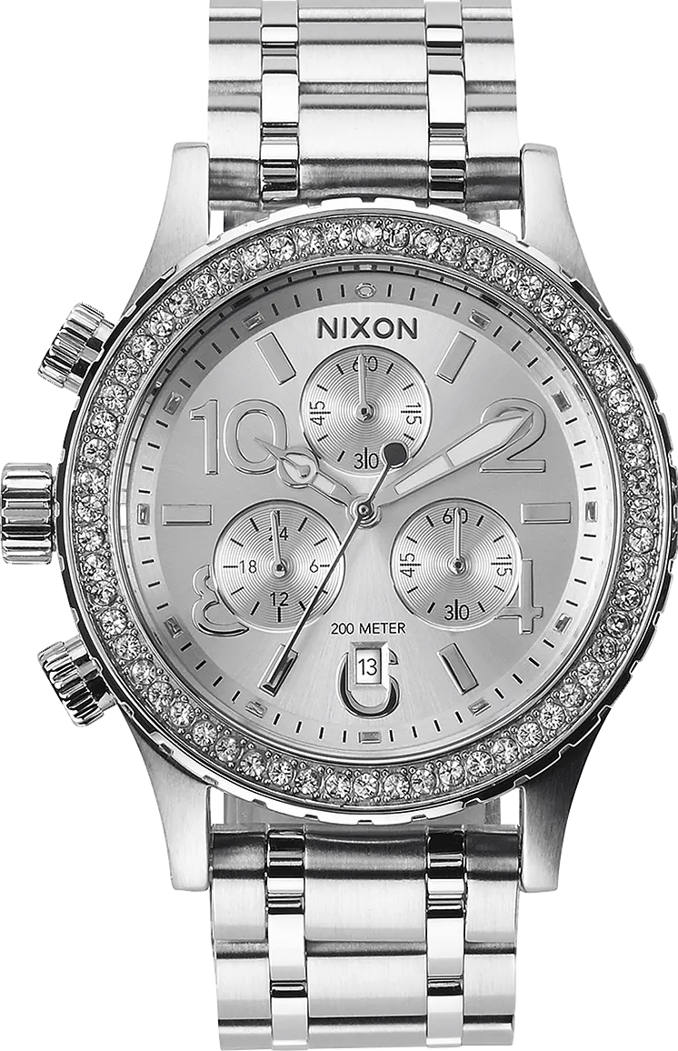 萬年鐘錶 - NIXON 尼克森 THE 38-20  CHRONO 晶鑽三眼計時碼表系列 200M防水 A404-1874  錶徑38MM