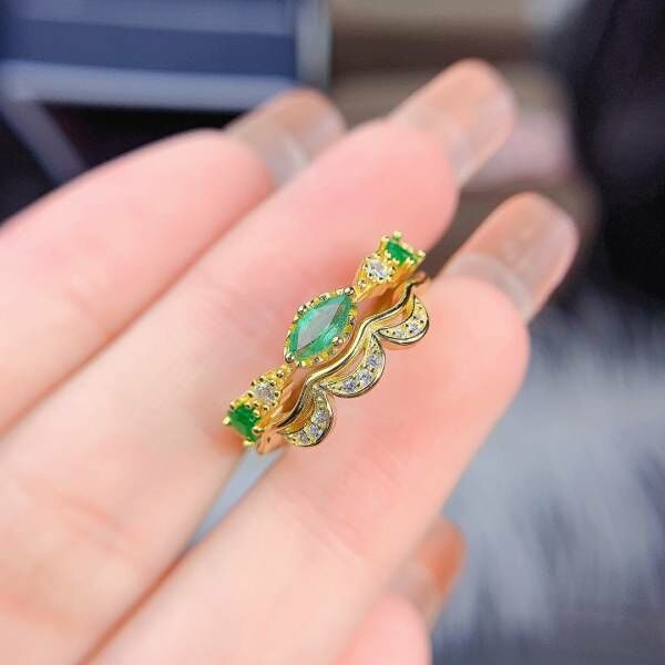 純天然祖母綠 戒指