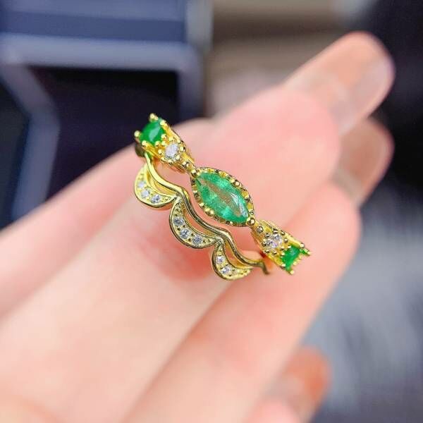 純天然祖母綠 戒指