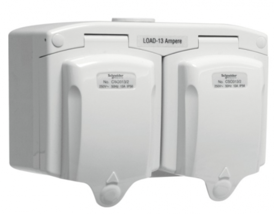 施耐德 防水雙位元13A插座(IP56)