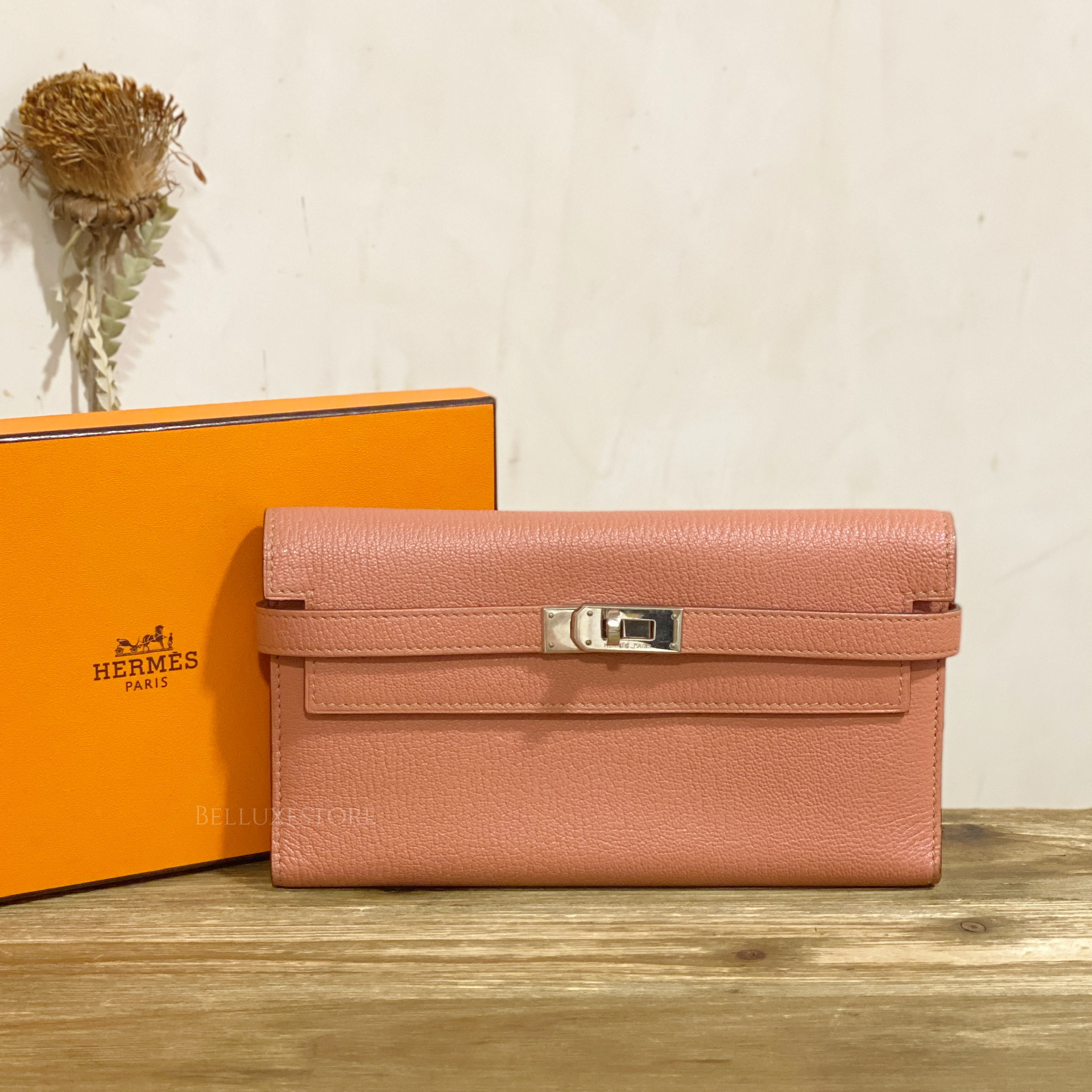 Pre-owned] Hermes vintage kelly long wallet mysore