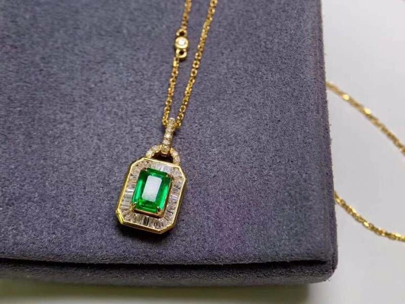 『滿賺財鎖』滿鑽鎖頭  祖母綠 低調奢華款 墜鍊