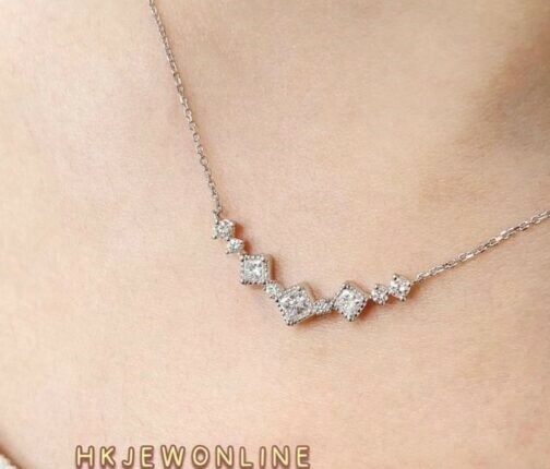 18K White Gold Diamond Necklace
