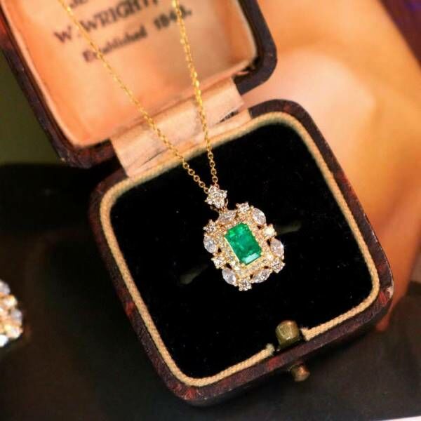 滿鑽豪鑲 祖母綠 美墜