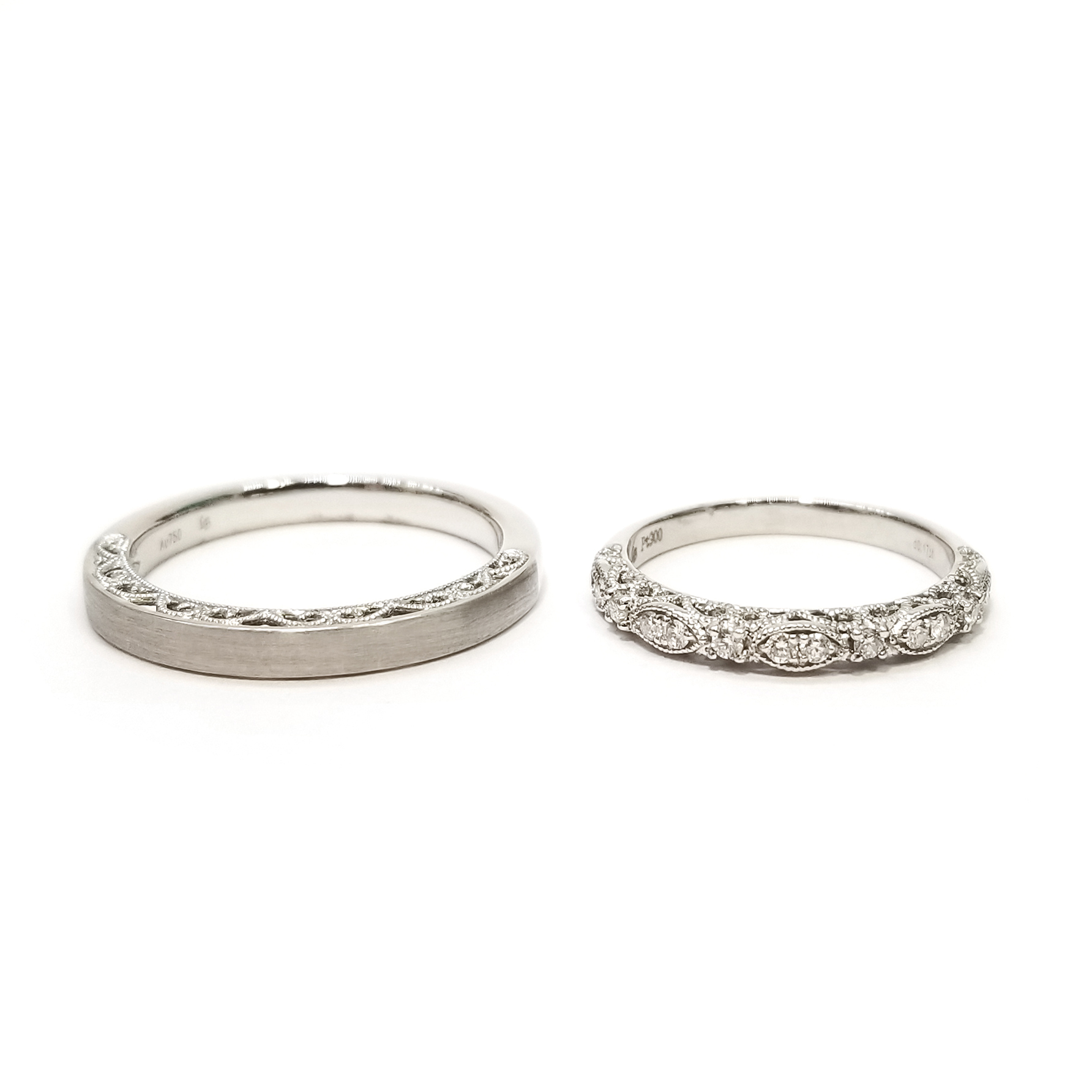 18K白金天然鑽石戒指