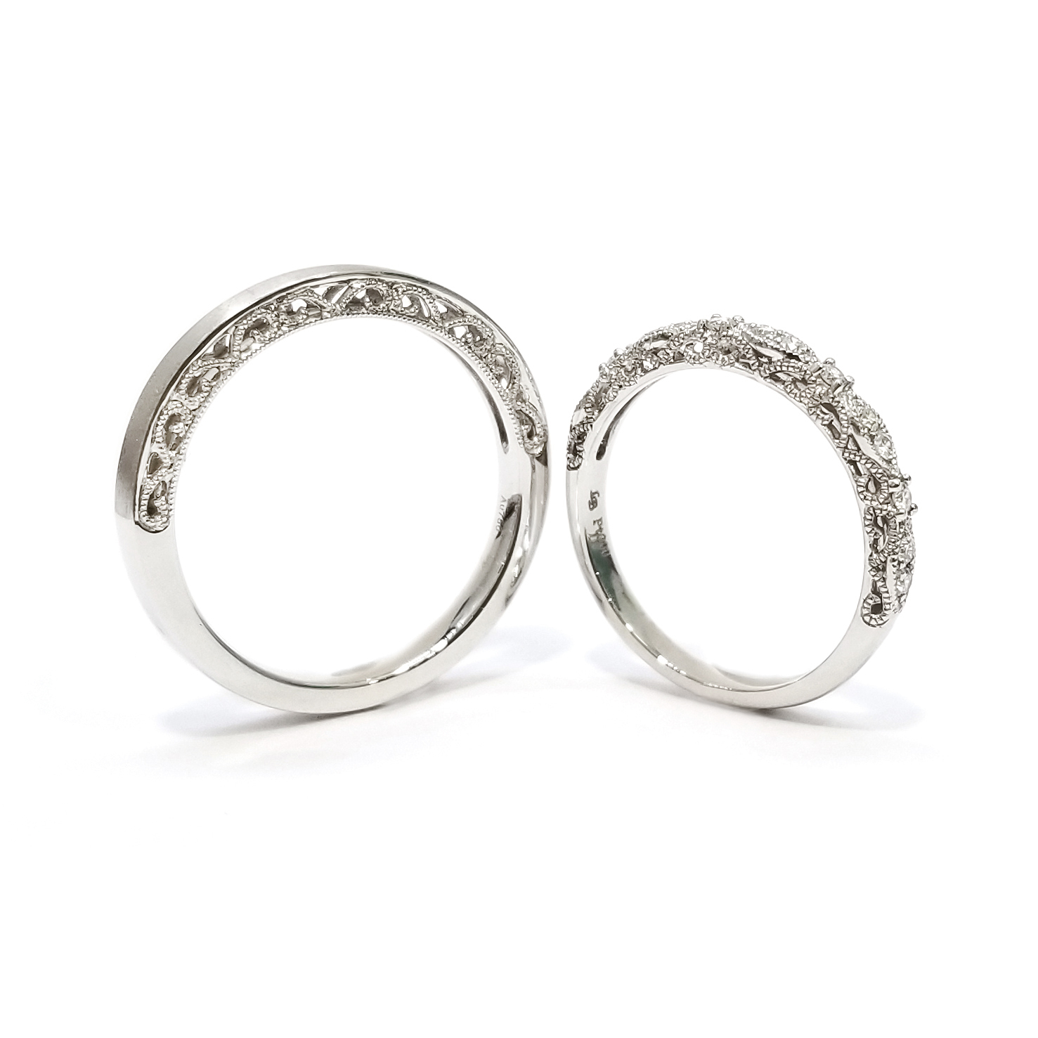 18K白金天然鑽石戒指