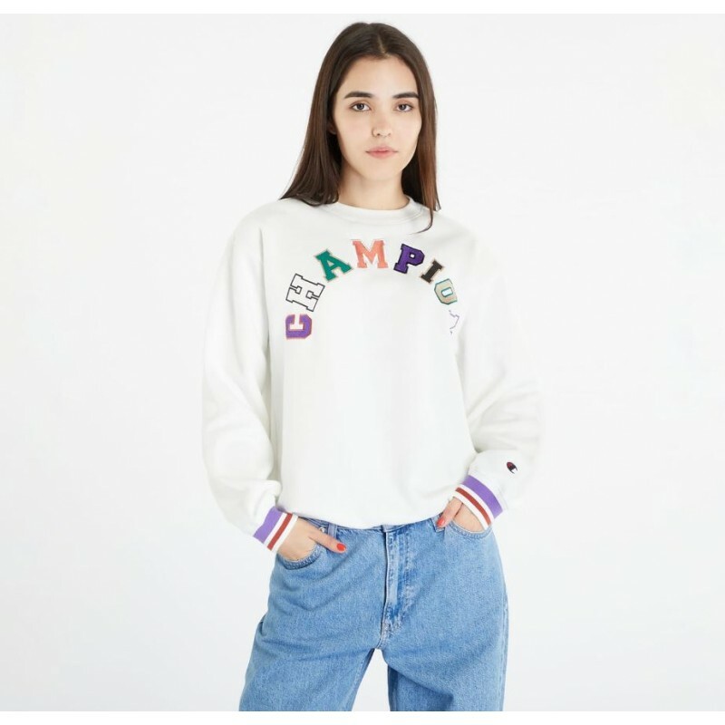 女款-ROCHESTER寬版拼字長袖衛衣-白色（116633-WW033）