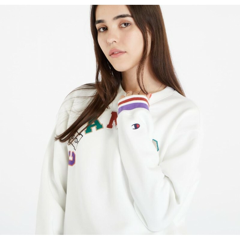 女款-ROCHESTER寬版拼字長袖衛衣-白色（116633-WW033）