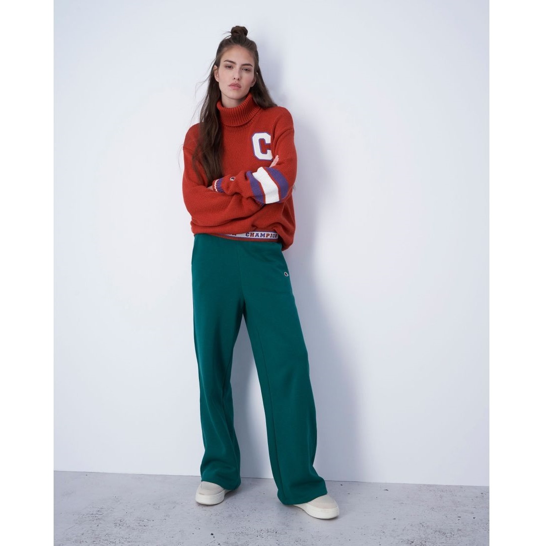 女款-ROCHESTER完美版型運動直筒寬褲-綠色（116634-GS571）