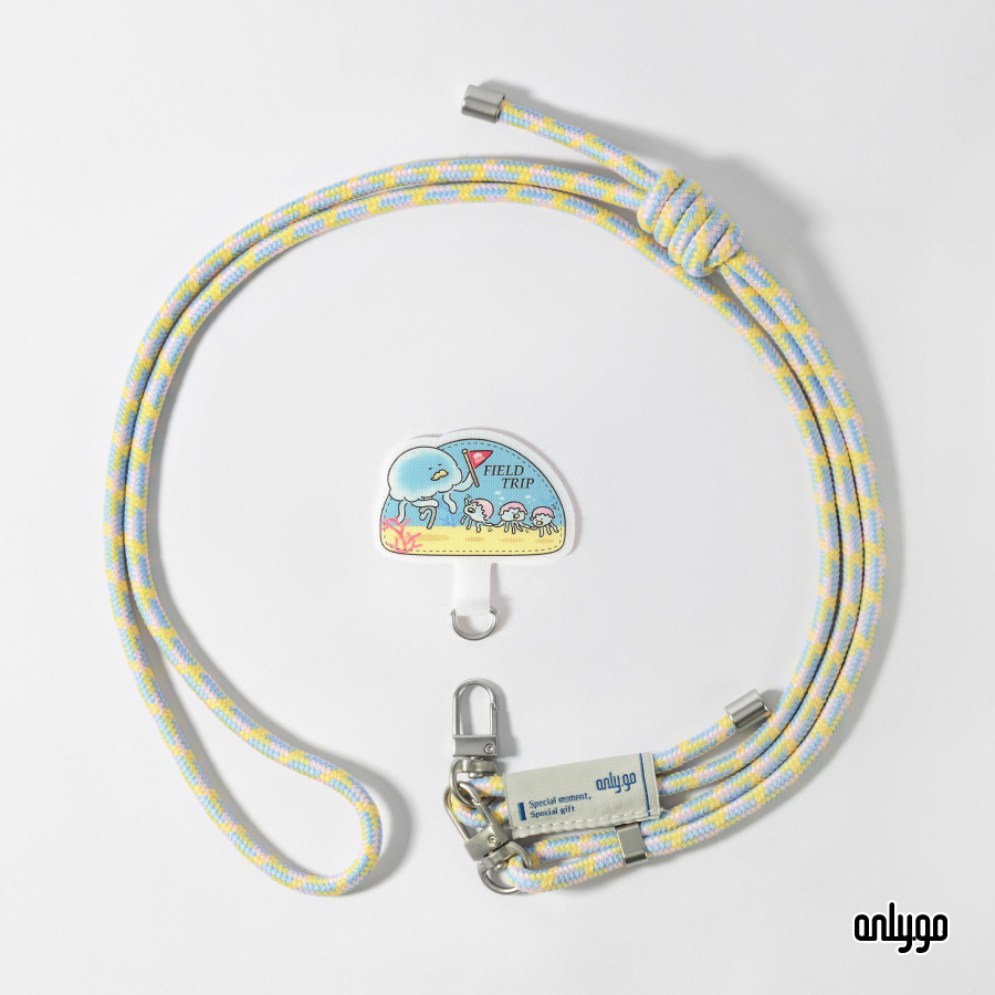 旅する動物．スマホ用のショルダーストラップ(クラゲ)