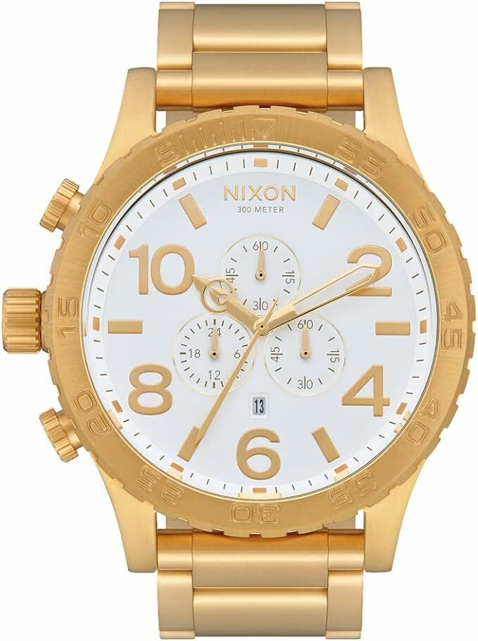 萬年鐘錶 - NIXON 尼克森 THE 51-30  CHRONO 全金白面大錶徑計時碼表系列 300M防水  A083-508  錶徑51MM