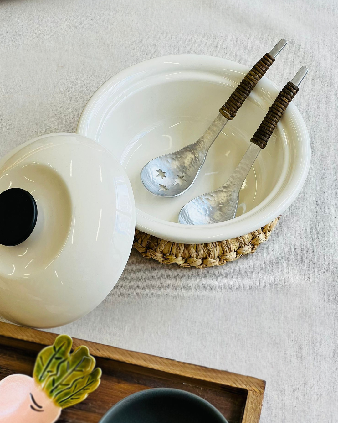 鎚目紋藤繞手柄 楓葉鋁網匙  | 相澤工房