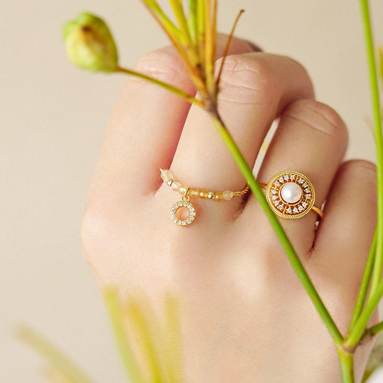 ｜財運｜茉莉之摯 – 漸層黃水晶 – 線戒