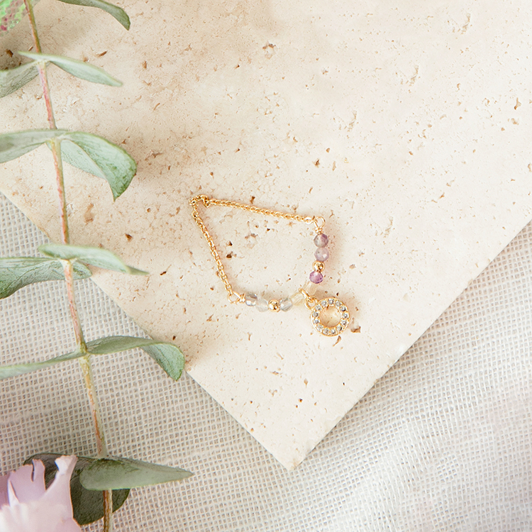 ｜事業運｜茉莉之摯 – 漸層螢石 – 線戒