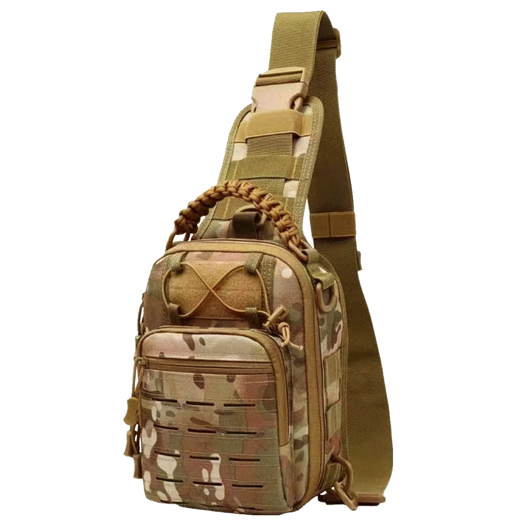 軍風粗編織繩提把胸背包 (3色) 迷彩系列/素色/MOLLE系統 70CTP725