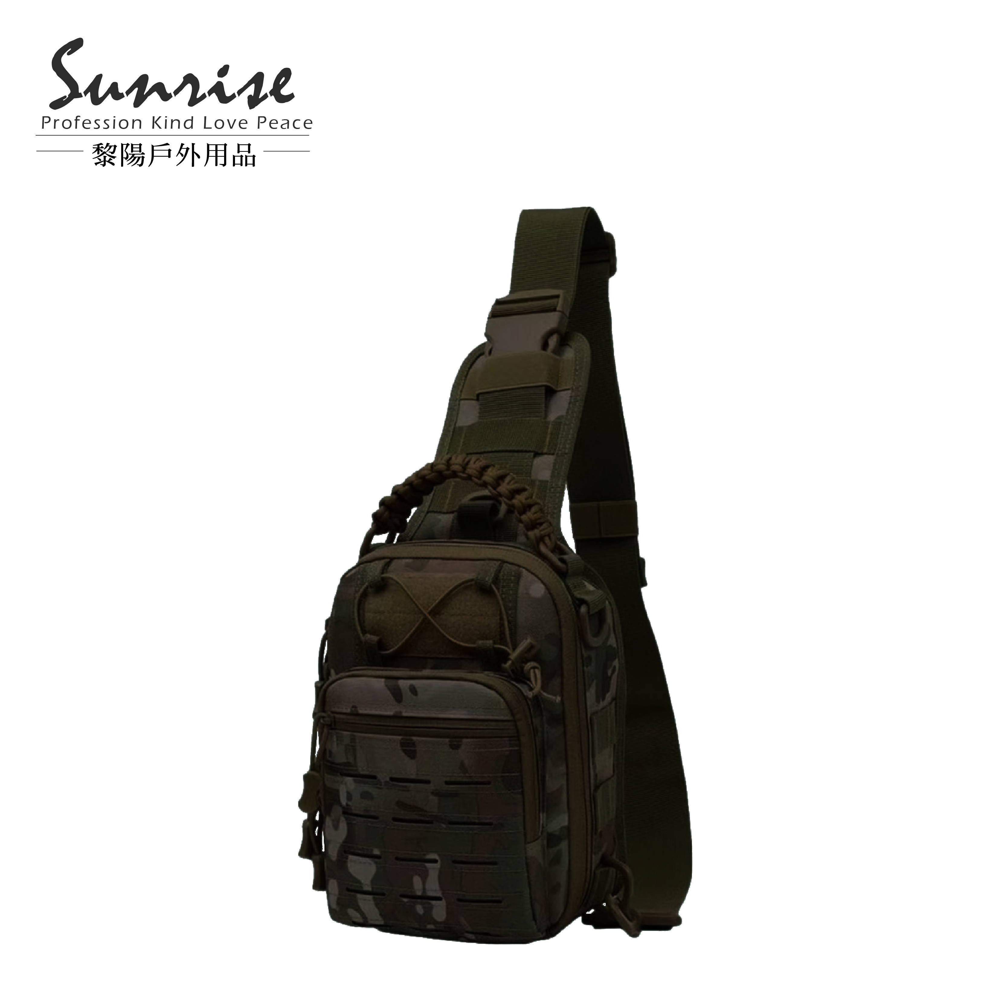 軍風粗編織繩提把胸背包 (3色) 迷彩系列/素色/MOLLE系統 70CTP725