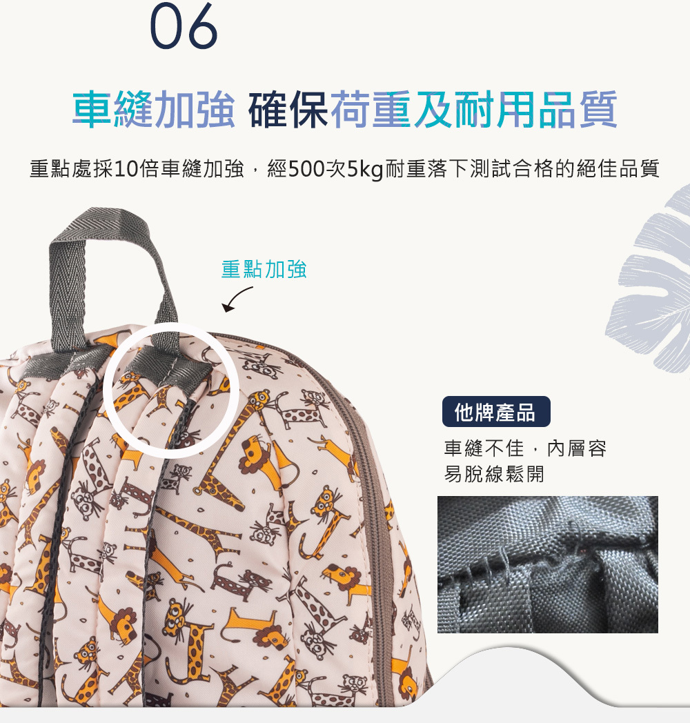 車縫加倍確保荷重及耐用品質