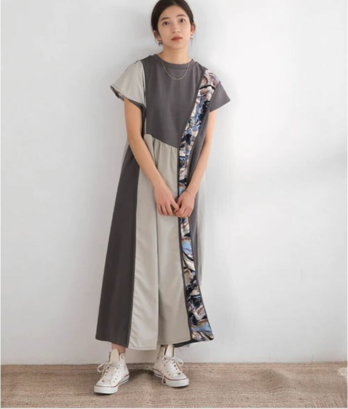 { Special Price } 流行作家Haachu設計2WAY拼接連衣裙【日本直送】