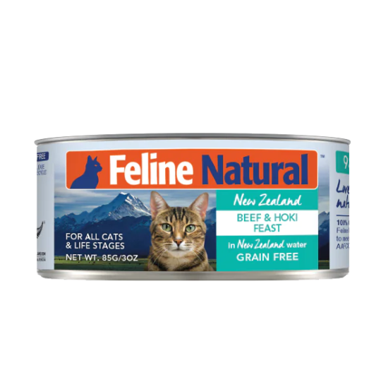 F9 Natural Canned Cat Food Beef and Hoki Feast．170g