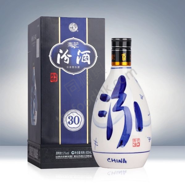 山西省杏花村 青花 汾酒 白酒 山西杏花村汾酒53度青花40汾酒500mL*1盒装清香型国产高度白酒