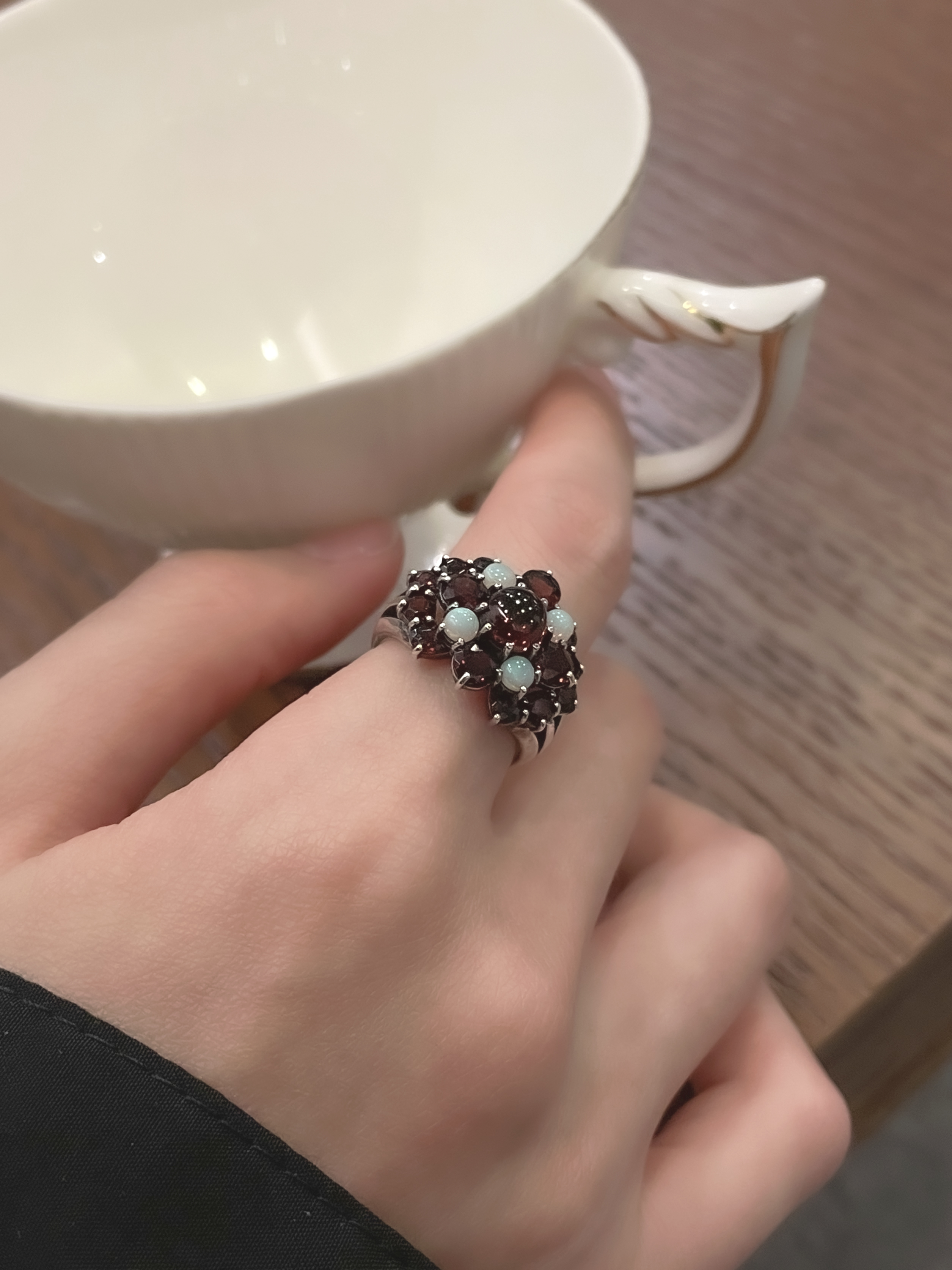 蛋白石石榴石戒指（OP1561）