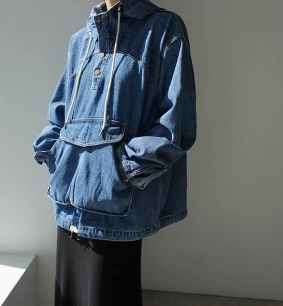 ᴴᴼᵀ ▸▸店長推薦◃◃ 秋冬新款/牛仔大口袋帽t MANIFEST正韓🇰🇷