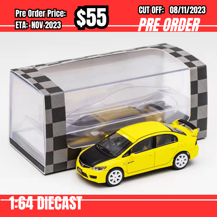 PO-$55 * DCT * 1:64 Honda Civic Type R FD2 Yellow [OD02/11]
