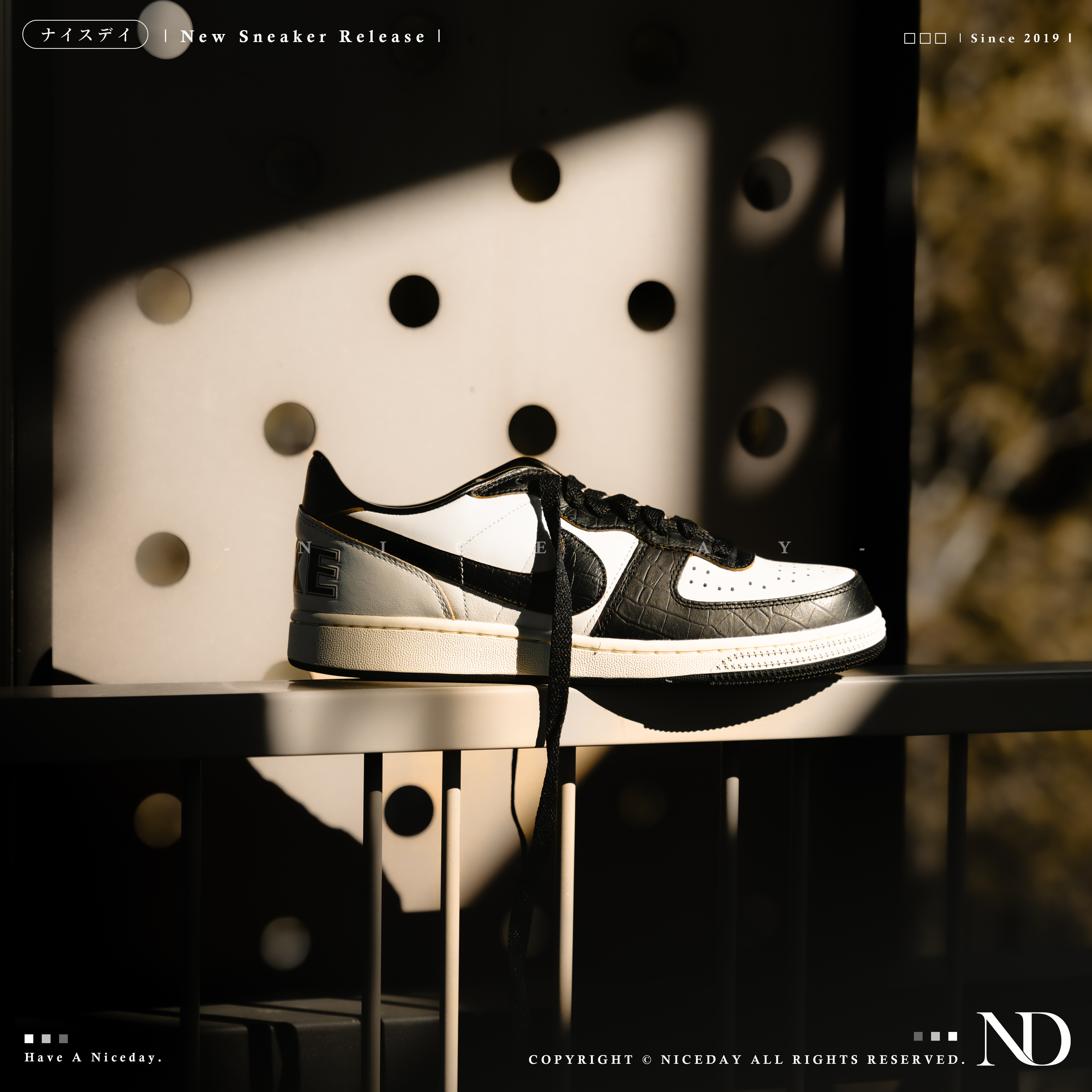 NICEDAY 現貨 Nike Terminator Low 黑白 熊貓  鱷魚紋 奶油底 男款 FQ8127-030