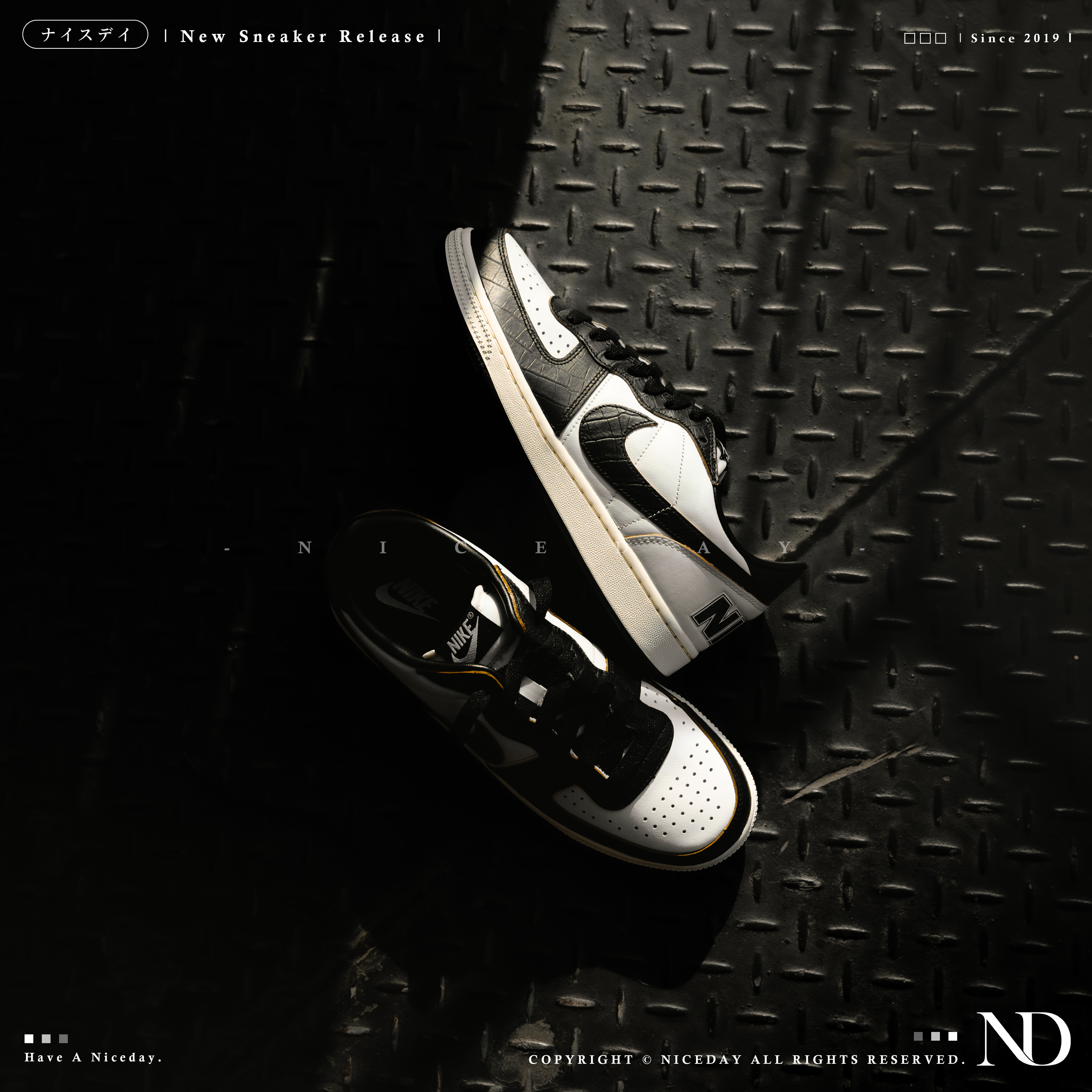 NICEDAY 現貨 Nike Terminator Low 黑白 熊貓  鱷魚紋 奶油底 男款 FQ8127-030