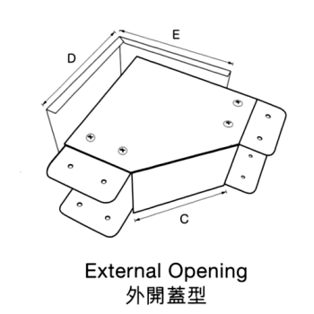 力雄 槽曲 4號 外開蓋型