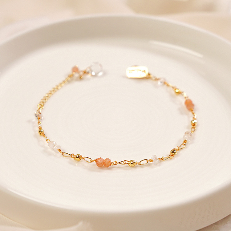 ｜桃花｜繁星點點 – 金草莓月光石 – 手鍊