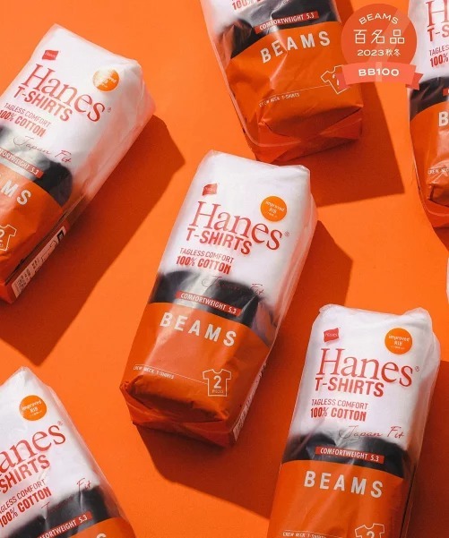日牌 Hanes × BEAMS 別注 Japan Fit 2pack T-shirts