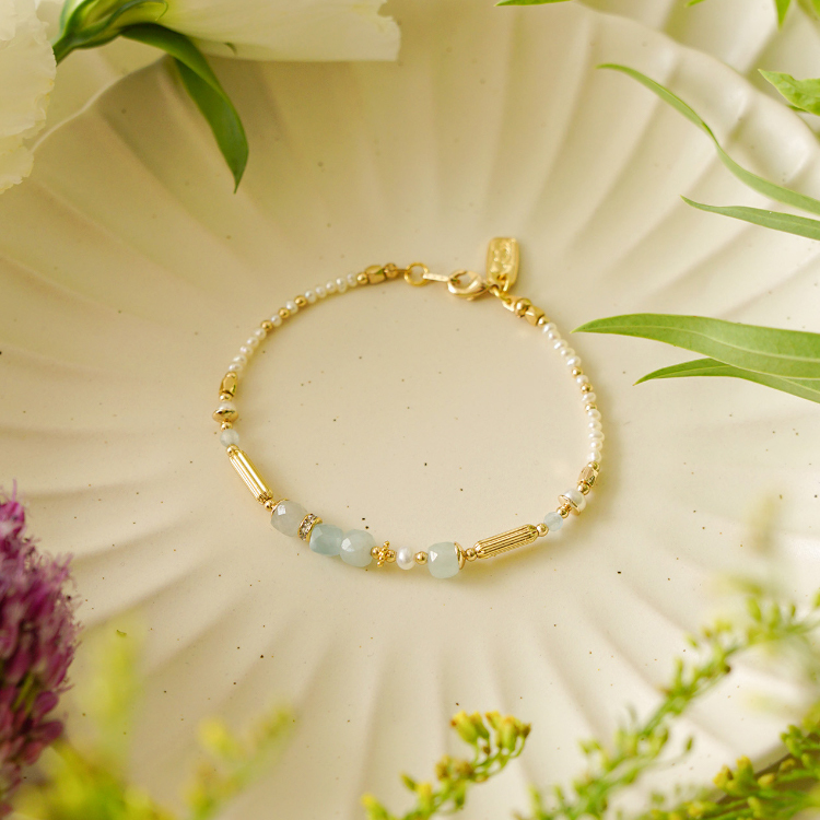 ｜正能量｜琴房裡的雲朵 – 海藍寶 – 手鍊