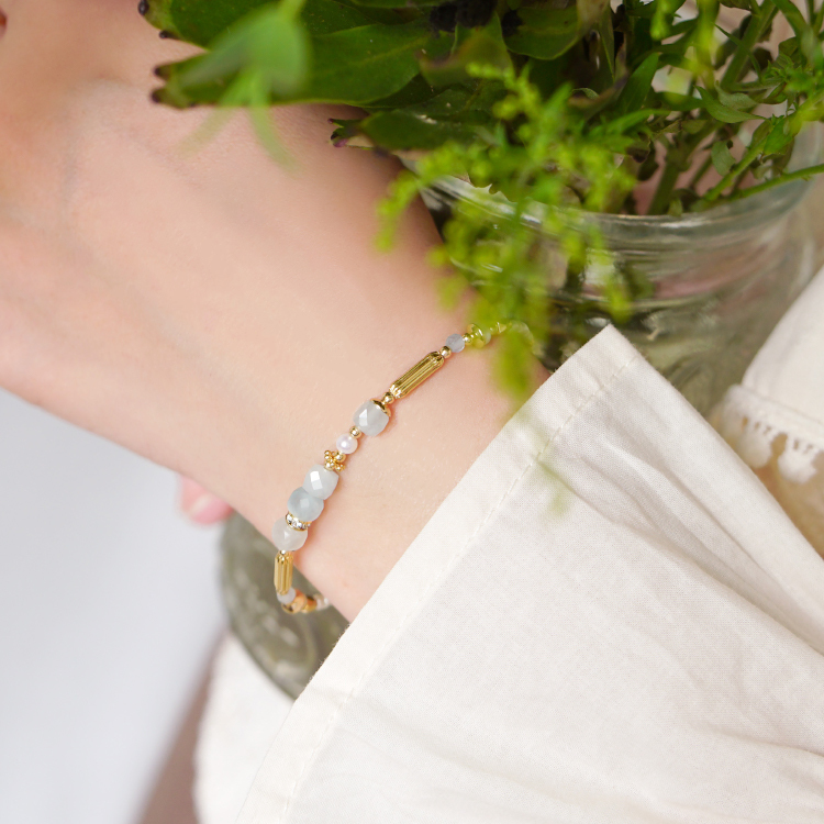 ｜正能量｜琴房裡的雲朵 – 海藍寶 – 手鍊