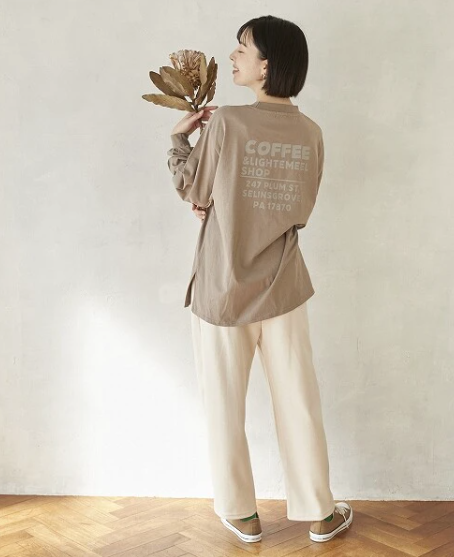 米白色廓形剪裁運動風棉褲【日本直送】