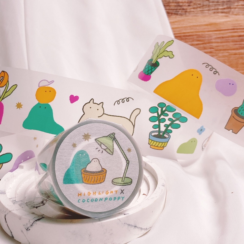 嗨賴 x 繭花｜貓和植物的日常生活   合作限定PET膠帶