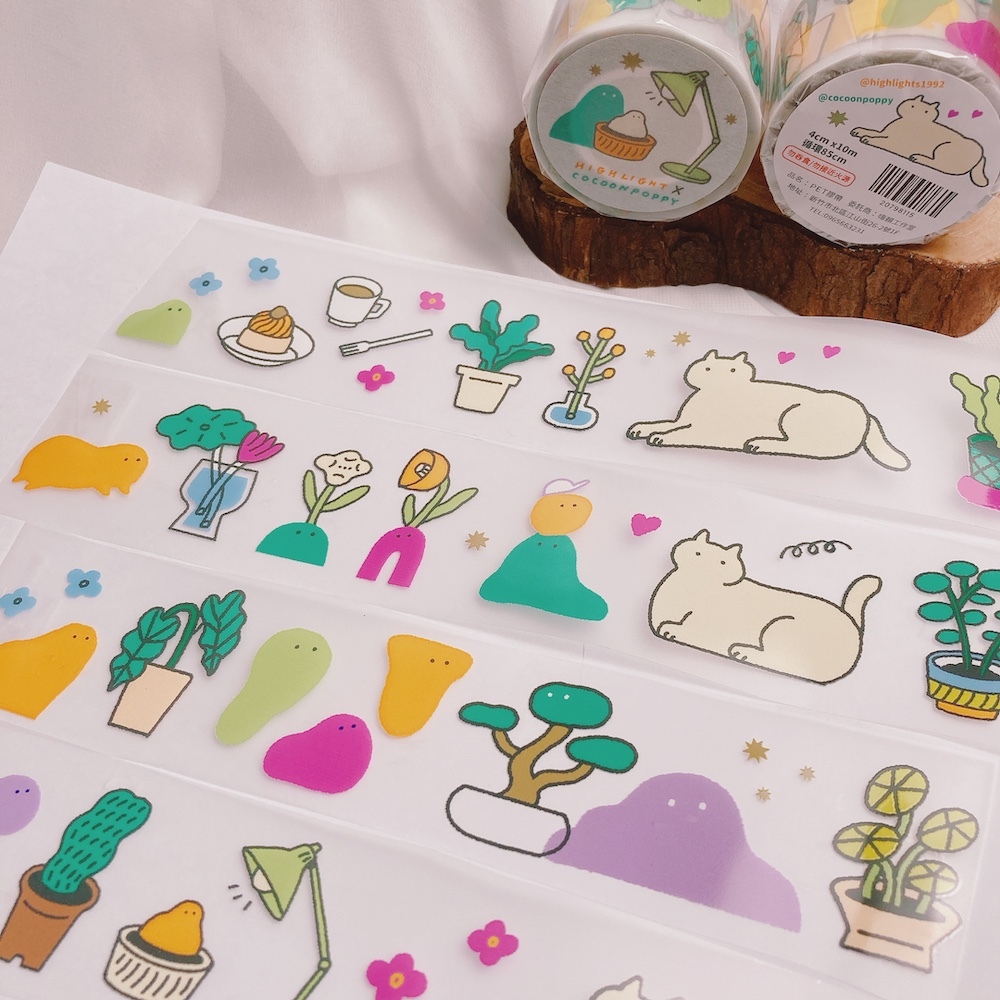 嗨賴 x 繭花｜貓和植物的日常生活   合作限定PET膠帶