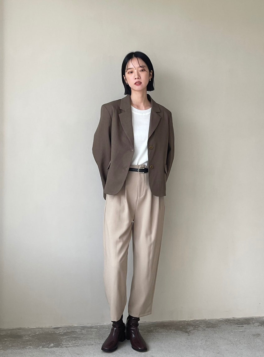 SALE500 OH!HER 細節高腰打褶西裝褲(附腰帶）