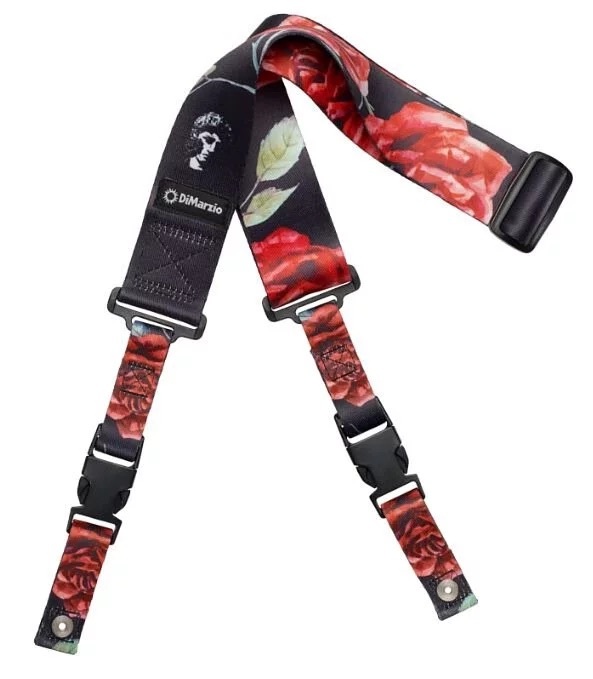 【現貨供應中】DiMarzio Polyphia Floral Muse 玫瑰 背帶 黑白雙色 [標準款/安全卡扣款]
