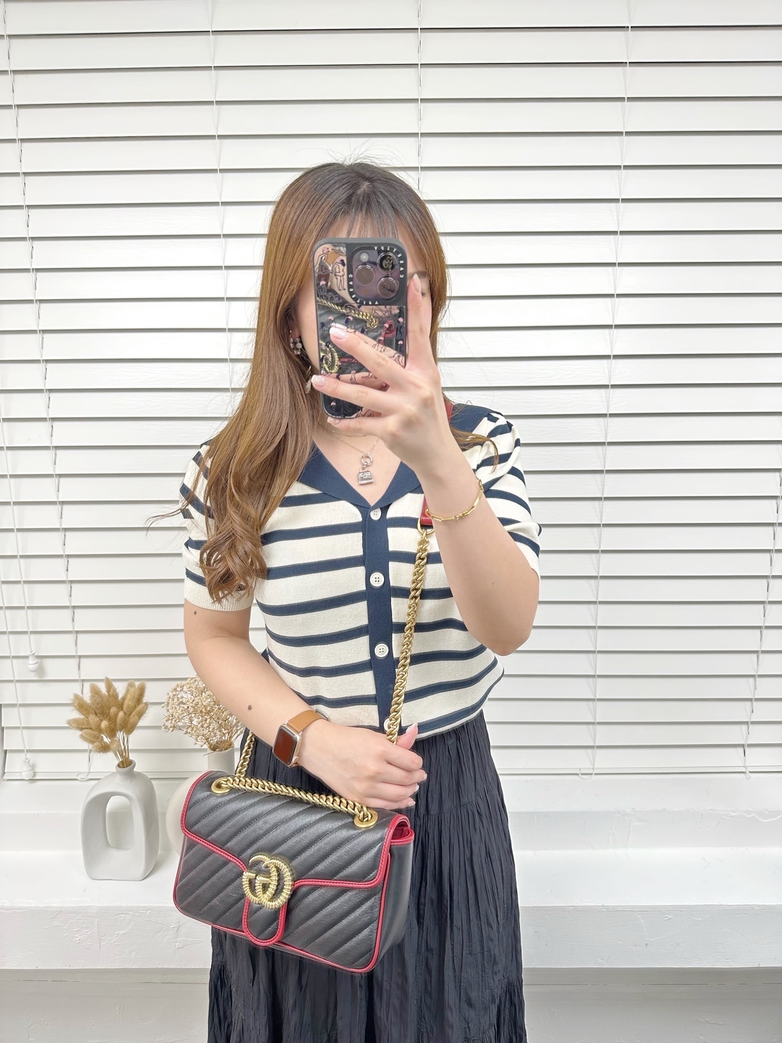 Outlet Gucci Medium GG Marmont Flap Bag