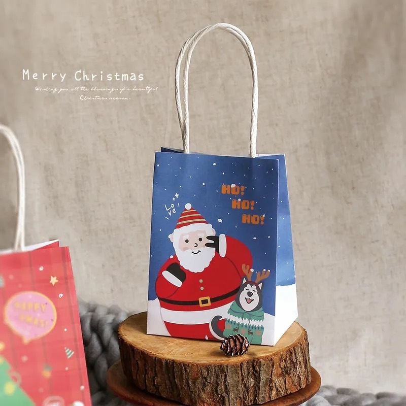 手提紙袋 9K-方- 聖誕喀嚓 20入/包 10*14*7.5cm【3-2620970】